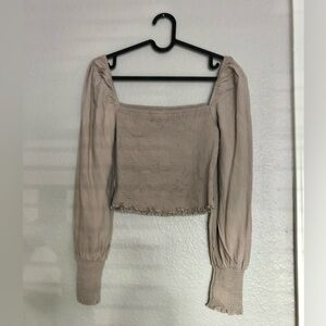 NWOT Gianni Bini Taupe Long Sleeve Blouse